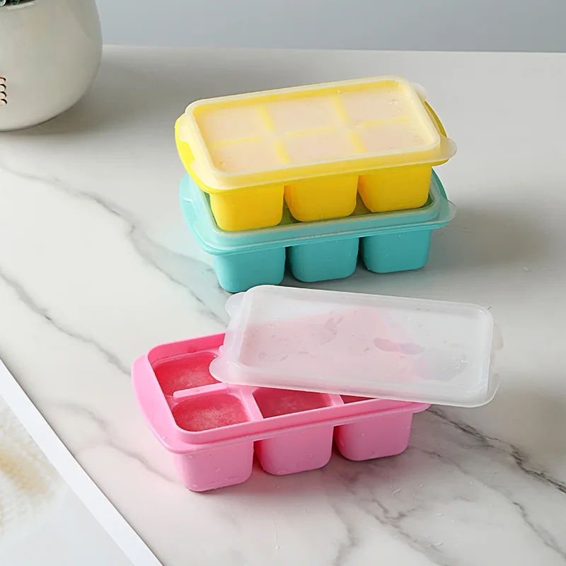 OWNSWING 3pcs set Six block ice mold three assembly making ice mold children and babies auxiliary food ice lattice