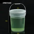 Transparent Plastic Bucket UMETASS Clear 5 Gallon Transparent Plastic Storage Drums Bucket For Food Storage