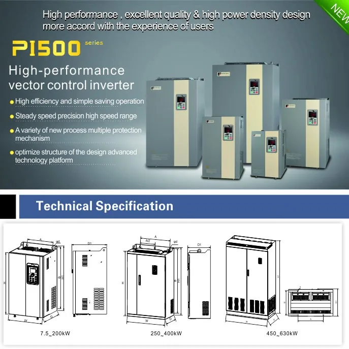 Powtran Pi500 Series High Performance Frequency Inverter 50 60 Hz