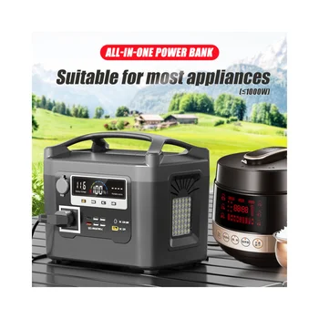 Portable Power Station 1000w Power Station with Emergency Light Lithium Battery for Outdoor Camping