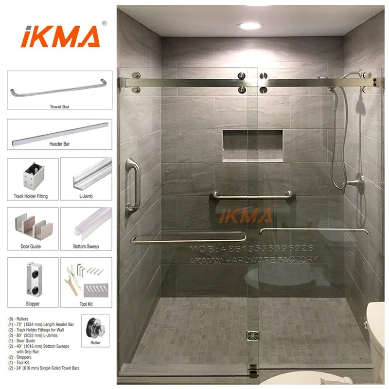 Factory Manufacture Bathroom Sus304 Frameless Shower Glass Door Double Sliding  Door Rollers Kits System Accessories Hardware - Buy Double Sliding Door  Hardware,Sliding Door Set,Shower Sliding Door Product on Alibaba.com