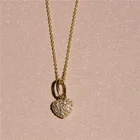 Pave New Necklace Gemnel New 925 Silver Jewelry Love Charms Pave Diamond Pendant Heart Necklaces