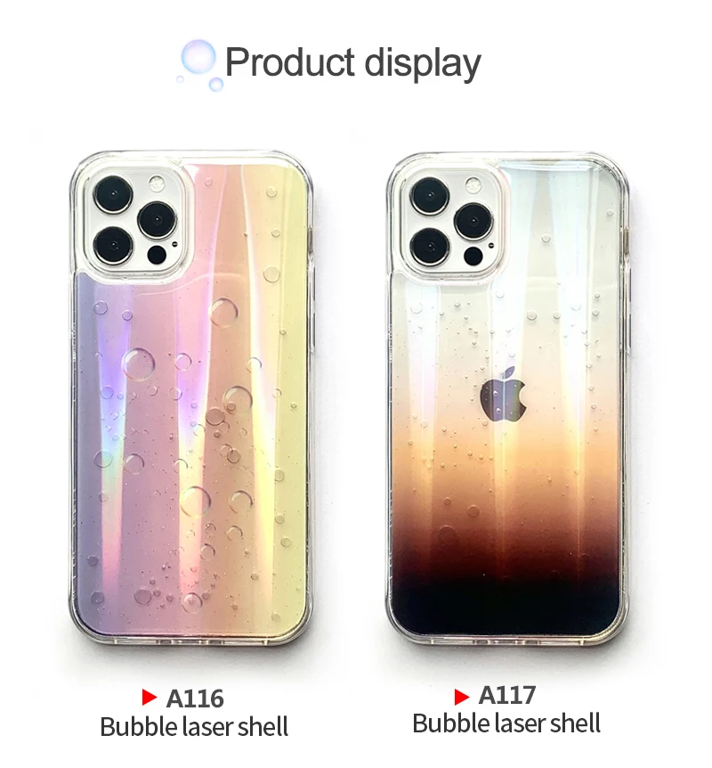 Luxury Fashion Laser Bubble Epoxy Soft Liquid Silicone Rubber Ultra Thin Transparent Ca Phone Case For Iphone8Plus For Iphone 13