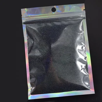 Craft Supplies Non-toxic Face Cosmetic Eyeshadow Makeup 2oz Bag Festival Black Holographic Fine Glitter
