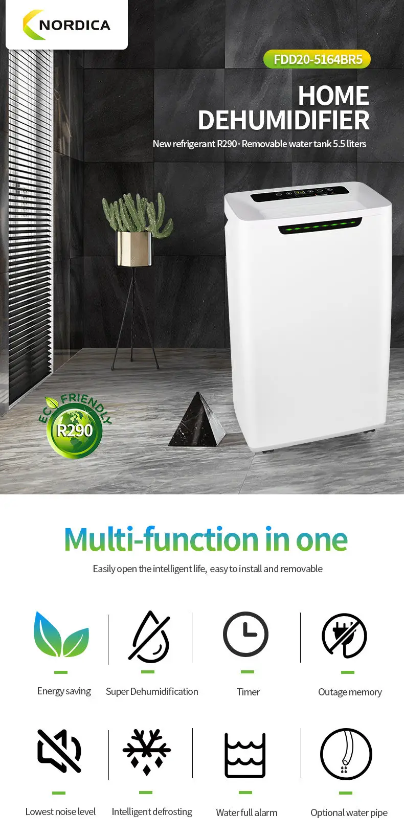 Small Personal Home Dehumidifier, 20l, 240 - detail 2
