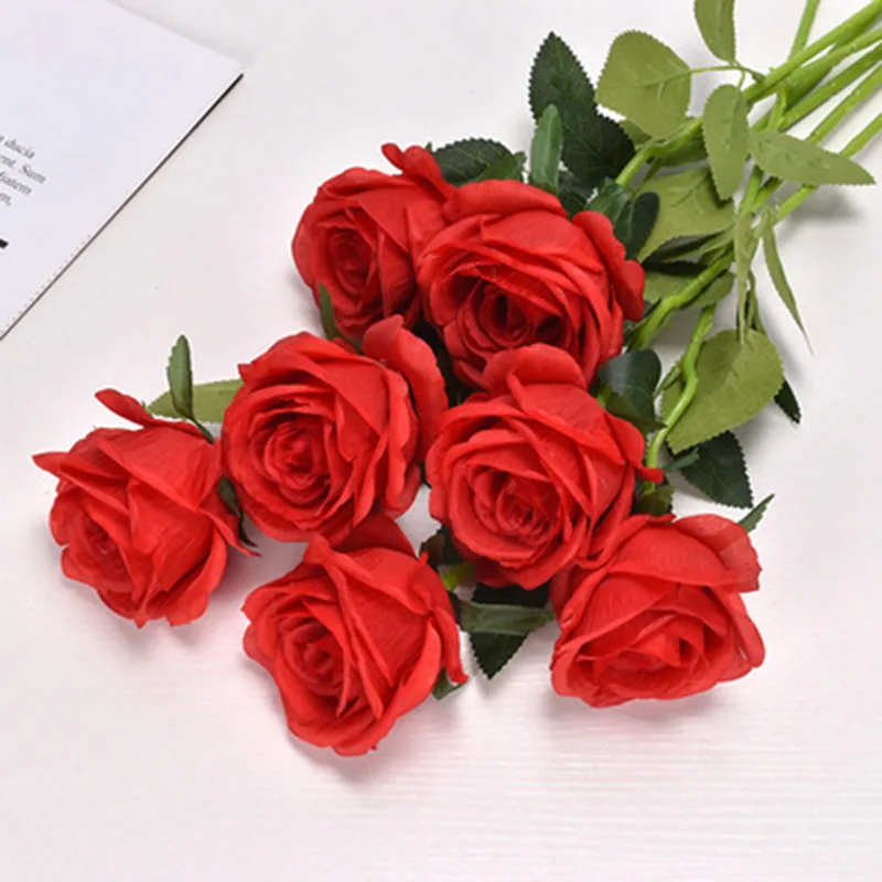 批发花束人工玫瑰50厘米红色人造玫瑰花英国白玫瑰人造花装饰
