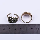 Antique Ring Rings Brass Antique Bronze Plated Leaf Retro Opening Men's Ring Wholesale