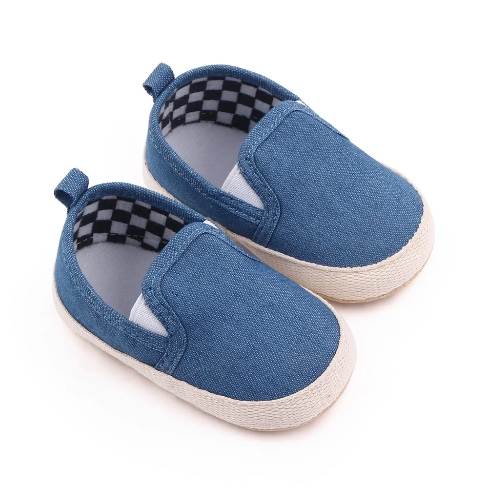 Spring and Autumn Baby Boys Solid Color Striped Soft Soled Peas Infants Toddler Shoes factory