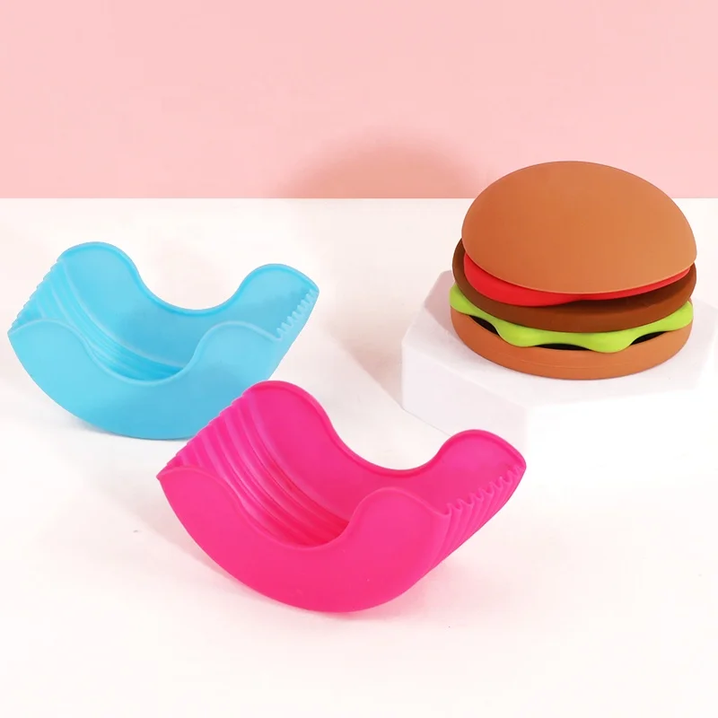 2023 Kitchen Accessories Burger Buddy Utensils Cheeseburger Holder Box Hamburger Packaging Reusable Silicone Burger Holder