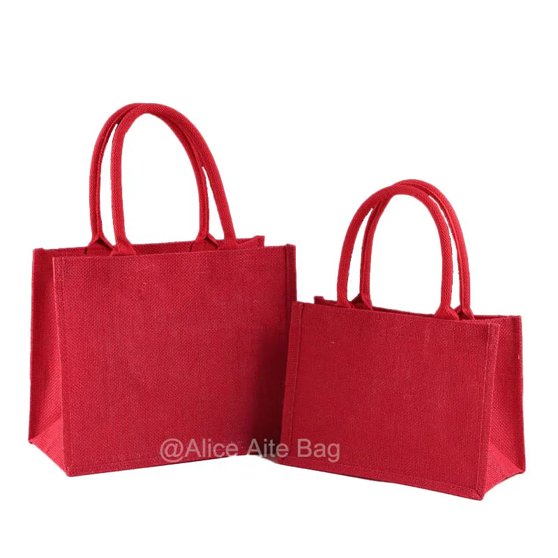 Christmas Gift Shopping Personalized Large Wedding Favor Beach Tote Bag Custom Name on Burlap Jute for Bridesmaid manufacture