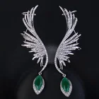 Zircon Zircon Earring Fashion Waterdrop Cut Zircon Gemstone Jewelry Feather Earrings