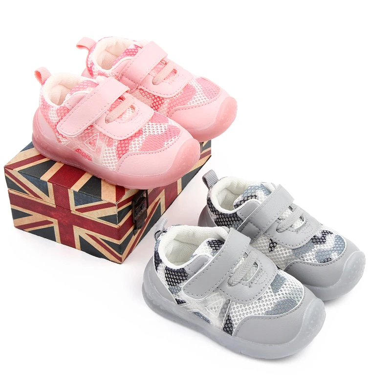 Spring Summer 1-3 Year Old Girls and Boys Jelly Soft Soled Mesh Breathable Kids Toddler Shoes manufacture