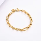 Jewelry Jewel Handmade Simple Stainless Steel 14K 18K Gold Plated Bracelet Charm Jewelry For Lady Jewel Fashion Design