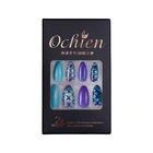 Nail Finished Nail On Press Fulll Cover 24Pc Nail Set Press On Nail Fake False Nail Finished Design Holiday Flakes