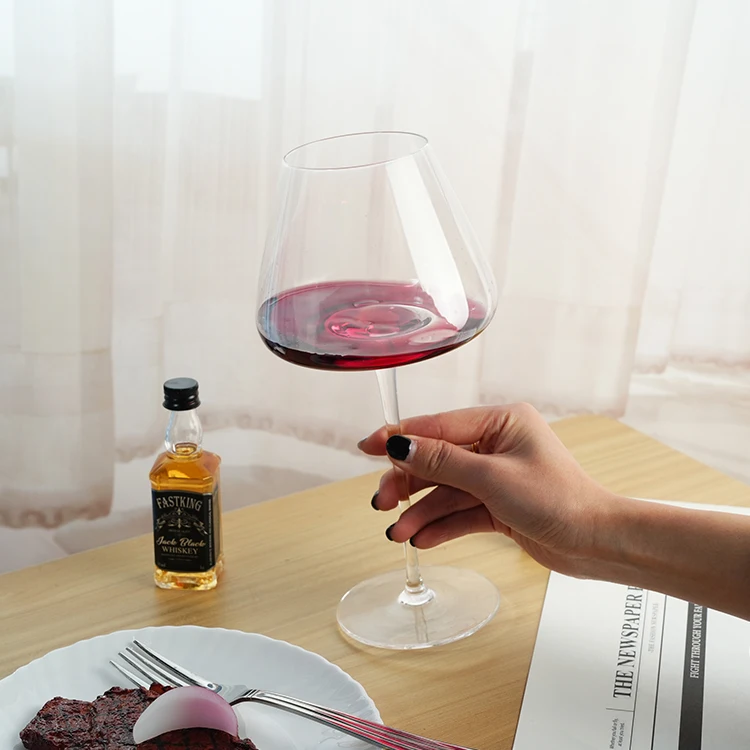 Luxury Long Stem Transparent Luxury Custom Modern Style Lead-Free Crystal Unique Red Wine Glass