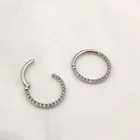 Piercing ASTM F136 Titanium Zirconia Gem Stone Daith Ear Nose Clicker Ring Body Piercing Jewelry