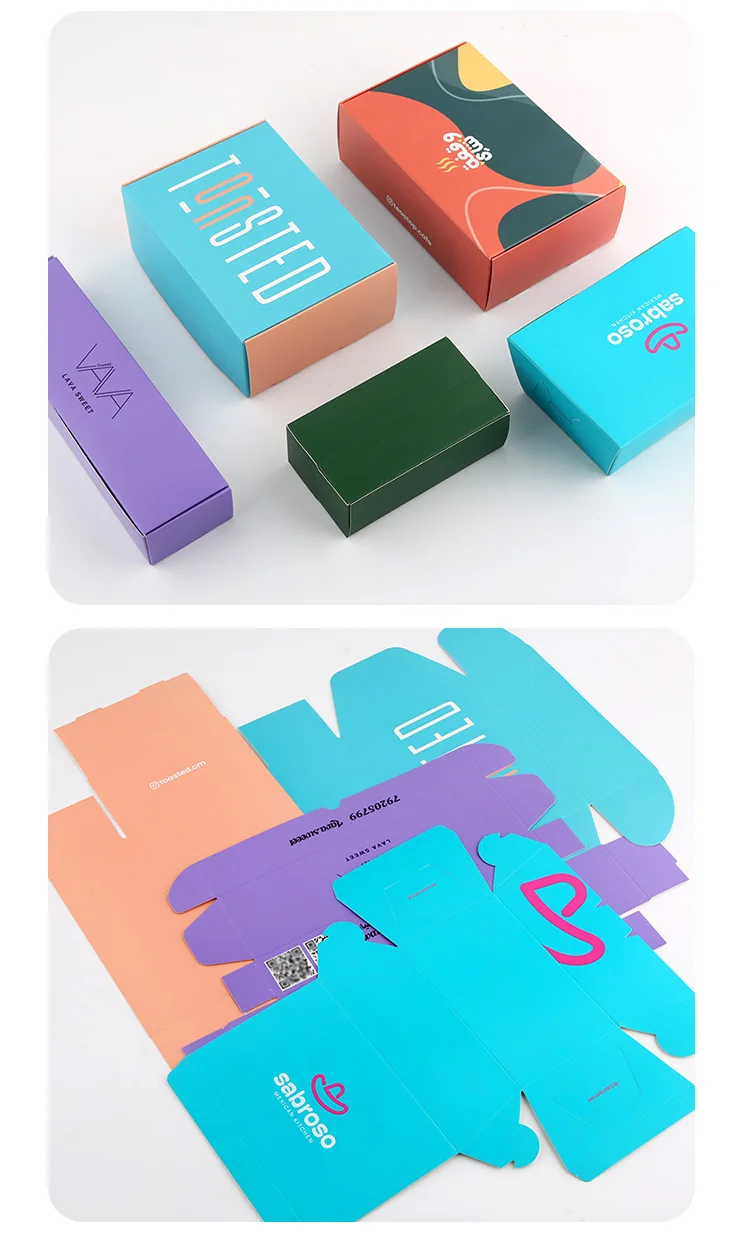 Free Design Takeaway Food Packaging Cardboard Sandwich Hamburger Packing Box Customized Printed Square Kraft Burger Box