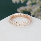 Eternity Band Ring Full Eternity Band Moissanite Wedding Band Vintage Solid 14K Rose Gold Oval Cut Ring For Woman