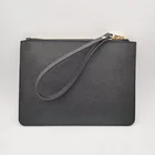 Purse Clutch Wholesale Fashion Saffiano PU Leather Purse Lady Envelope Pouch Zipper Clutch Bag With Wristlet