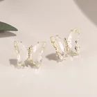 Stud Luxury Design Gold Plated Brass Stud Crystal Butterfly Earring