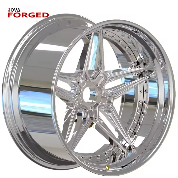 Multi Piece 5 Spoke Silver Chrome 5x114.3 Multi Spoke Deep Dish Rims For G38 G20