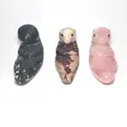 Beautiful Natural Crystal Rose Quartz Mookaite Zebra Carved Otter For Healing Gift