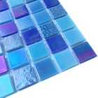 Shell Mosaic Pearl Shell Blue Shining Glass Mosaic Swimming Pool Tiles