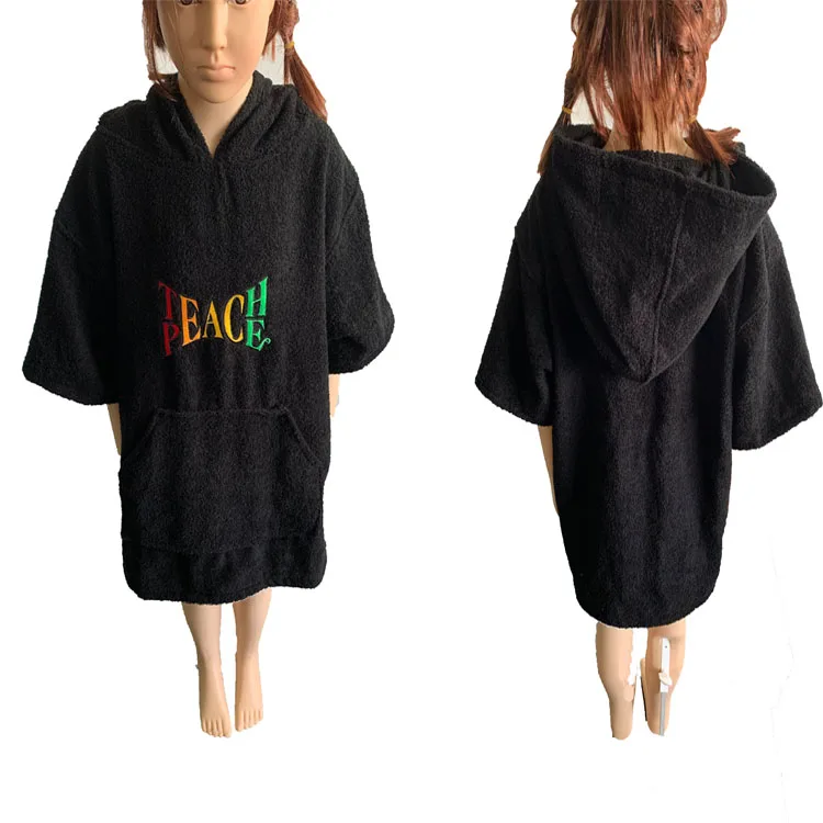 kids/ adults hooded surf poncho changing robe swimming pool change beach surf poncho towel