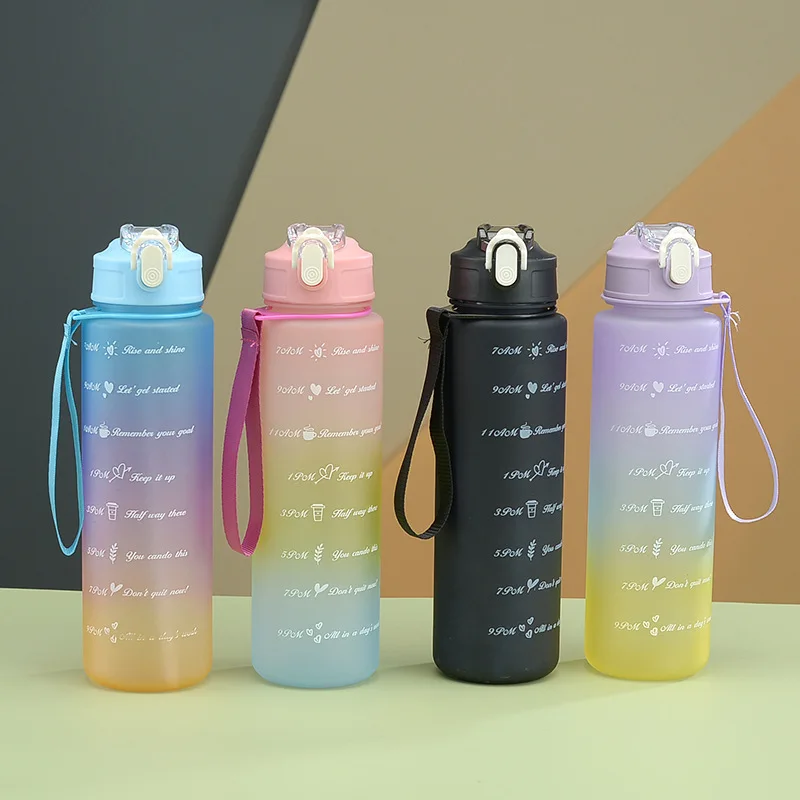 Sports Water Bottle 3pcs/Set Motivational Water Bottle for Male Female Set 2000ML 900ML 280ML Portable Reusable Summer Cups