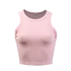Ladies Tops Factory Custom Wholesale Ladies Pink Ribbed Yoga Bra Women Sports Gym Fitness Active Cropped Tank Tops