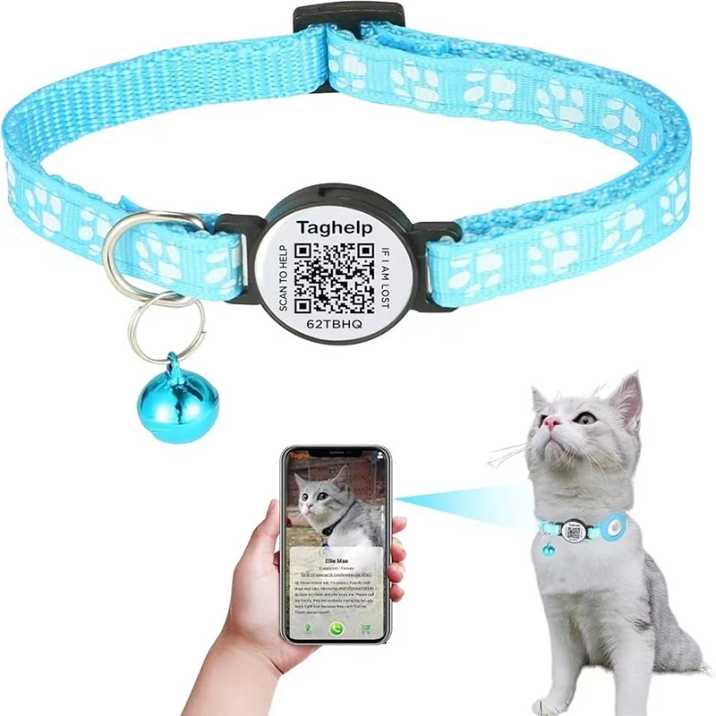 Hot Selling Silicone Reflective Dog Collar with QR Code & Paw ID Tags Durable Print Anti-Loss Tracking for Dogs