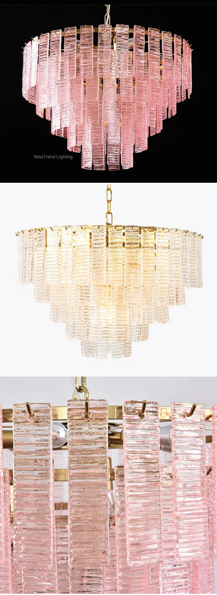 cpl 456 large multi tiered murano glass chandelier luxury long suspension light for staircase foyer-2