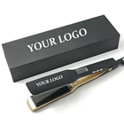 High Quality Customize Titanium Hair Straightener Flat Irons For Keratin Use Private Label Iron With Glow Logo