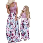 Floral Long Dress Cute Mommy And Me Matching Clothes Onesie Outfits