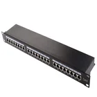 Network Patch Panel 1U 19inch 24 Port Cat6 STP FTP Network Cabling Metal Housing Shielded Patch Panel