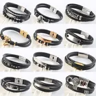 Animal Print Bracelet Engraved Animal Print Rose Quartz Beaded Womens Leather Bracelet With Cross