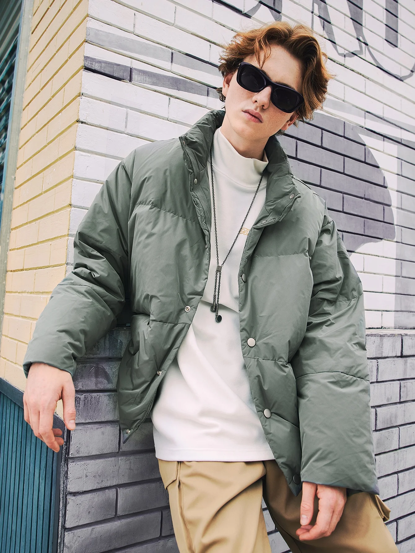 INF Polyester Stand Duck Feather Down Jacket Bubble Puffer Men Winter Coat Mens Jacket