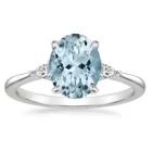 Rings Rings Aquamarine Ring Fashion 925 Sterling Silver Jewelry Oval Shape Blue Aquamarine Single Stone Engagement Rings