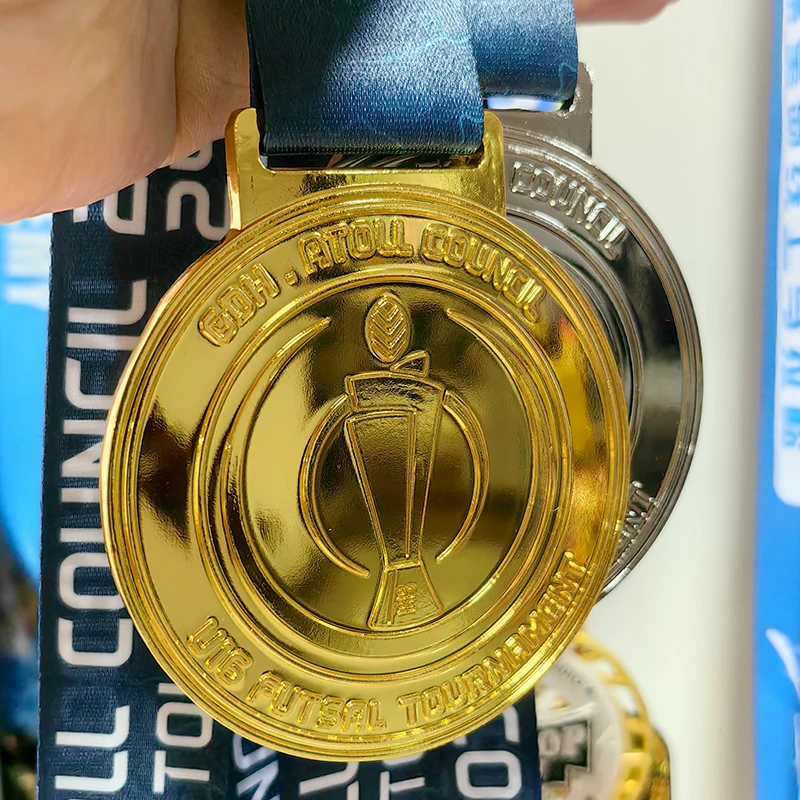 Manufacturer Custom High Quality 2D 3D Silver Gold Metal Medals and Trophies for Marathon Soccer Other Sports supplier
