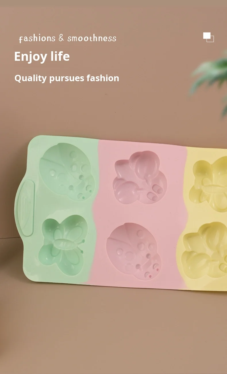 High-Temperature Resistant 6-Grids Silicone Mold Color-Matching Cake Tools for Baking Biscuits and Pudding for DIY manufacture