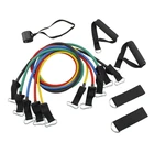 Wholesale home gym Fitness strength exercise training workout equipment 11pcs latex resistance band resistance tube set