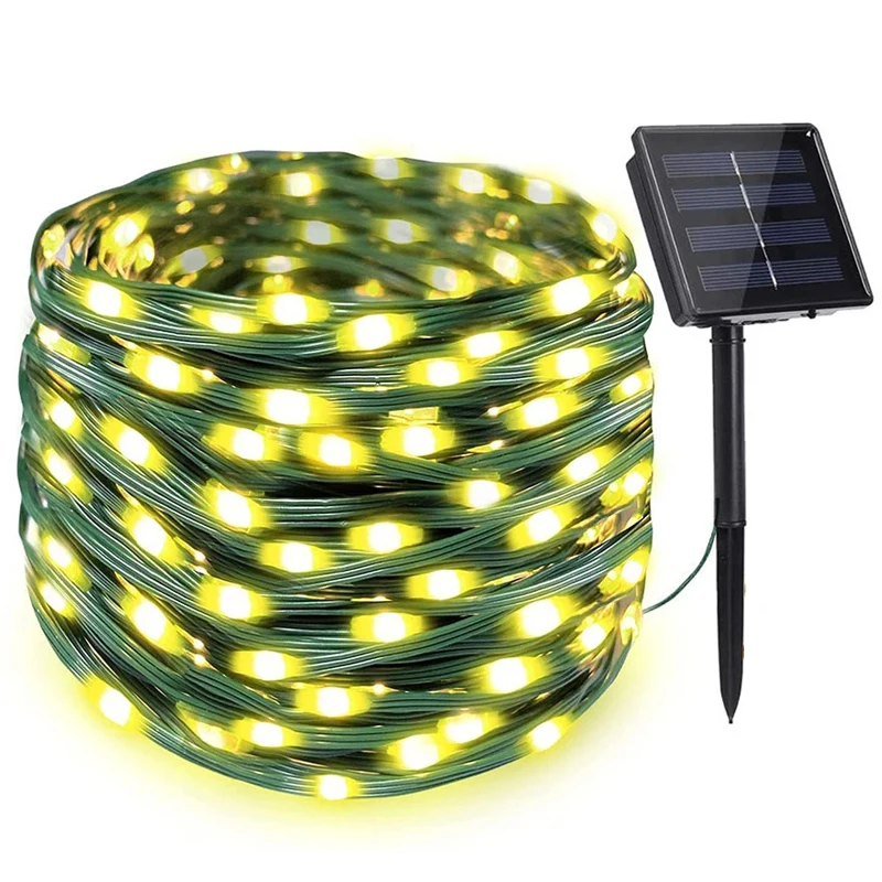 Solar Powered100Leds Rope Tube Fairy String Strip Lights Yard Outdoor Patio Xmas 