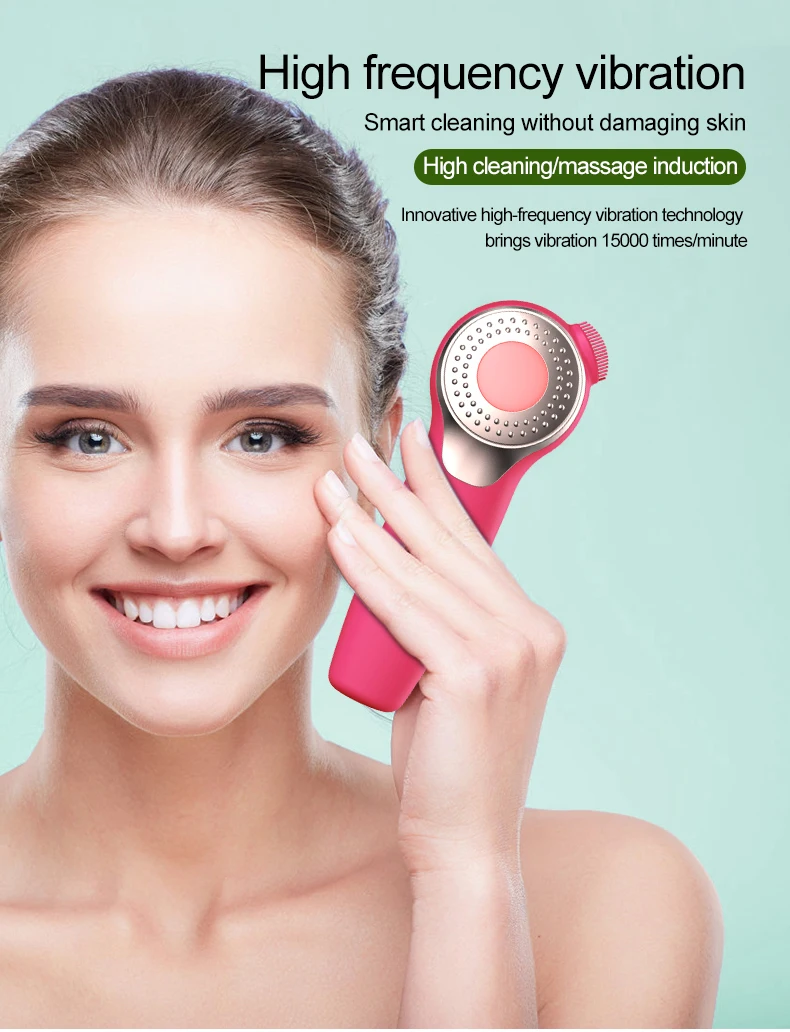 Electric Silicon Facial Cleansing Brush Instrument Rechargeable Battery