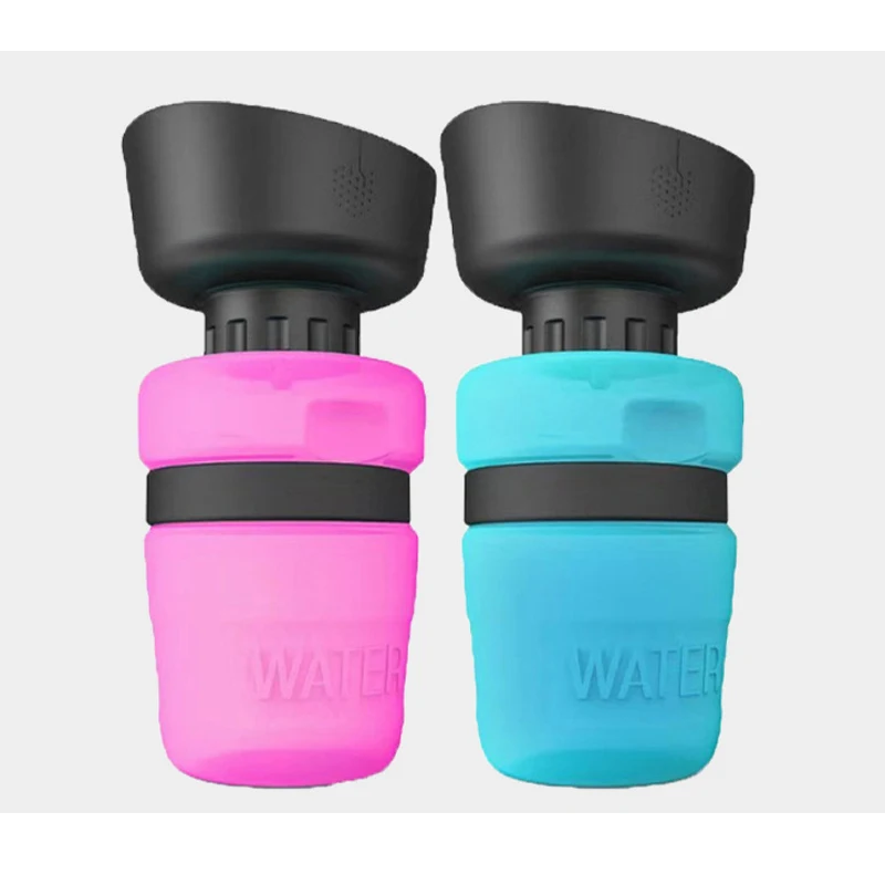520ml 600ml Portable Pet Squeeze Large Dogs Foldable Water Bottle Dispenser Bowl for Walking Travel Hiking