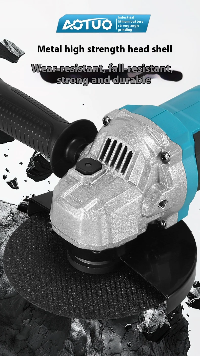 product industrial grade lithium brushless cordless angle grinder with li ion battery 1500mah diy multi purpose portable power tool-12