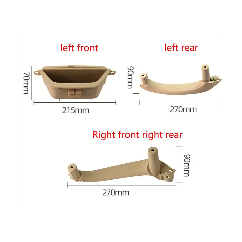 Lhd Rhd Beige Black Car Left Right Interior Door Handle Inner Door