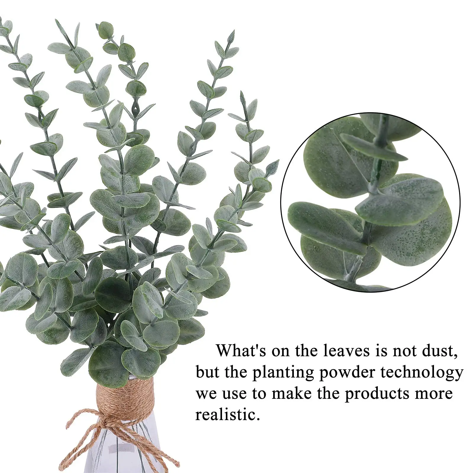 24pcs Eucalyptus Stems Decor Artificial Eucalyptus Leaves Faux Greenery Branches for home decoration