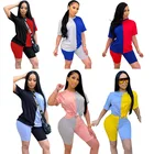 M2823 New Arrival 2 Piece Pants Set 2021 Spring Short Sleeved Women 2021 2 Piece Sets Lady Fashion Outfits
