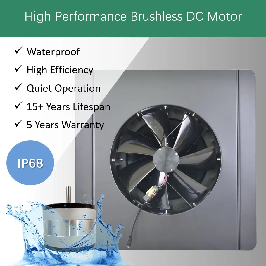 Roof Exhaust Fans, Brushless, 40W, Solar, 5-Year - detail 28