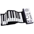 Piano Foldable Diatonic Electronic Roll Up Piano Portable Flexible 61 Keys Silicone MIDI Digital Roll-Up Keyboard Piano